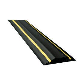 D Line Floor Cable Cover Hazard 80mm x 1.8m with Connectors Black Yellow 410933 F