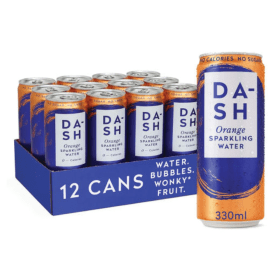 Dash Water Sparkling Water Orange 330ml Can 12 Pack DSH73082 F