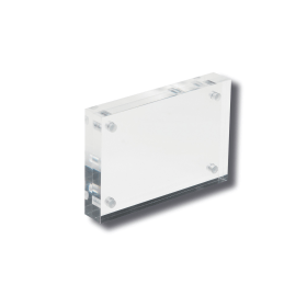 Deflecto 15mm Magnetic Block Desktop Business Card Holder Acrylic 599964 F