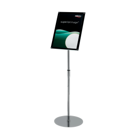 Deflecto A3 Chrome Bevelled Floor Sign Holder 118163 F