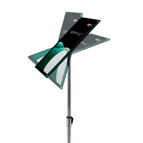 Deflecto A4 Bevelled Floor Sign Holder Silver 158049 F