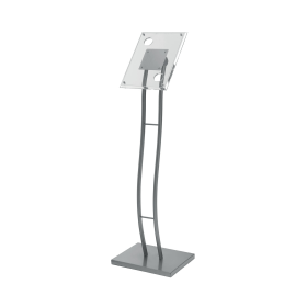 Deflecto A4 Curve Floor Standing Sign Information Holder 370x280x1260mm Silver 795522 F