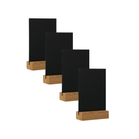 Deflecto A5 Countertop Chalkboard Dark Oak 4 Pack DF91473 F