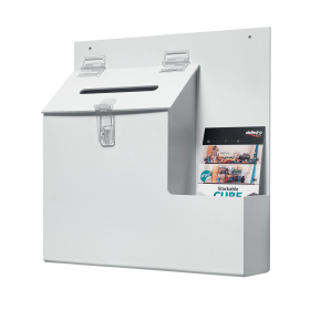 Deflecto Lockable Ballot Suggestion Box White 109354 F