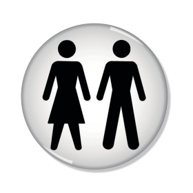 Domed Sign Women and Men Symbol 60mm Diameter RDS3 372993 F