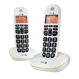 Doro DECT Cordless Telephone Big Button White Twin Pack 281263 F