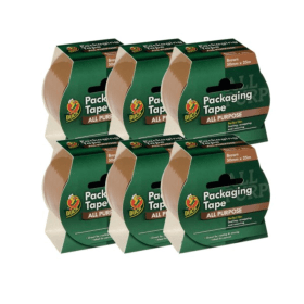 Ducktape Packaging Tape 50mm x 25m Brown 6 Pack 830427 F