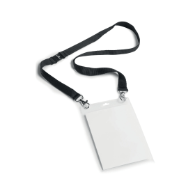 Durable A6 Name Badge with Black Textile Lanyard 10 Pack 449252 F
