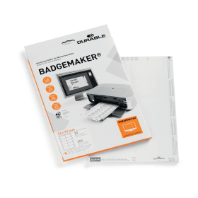 Durable Badgemaker Insert Sheets 54mm x 90mm 200 Pack 117854 F