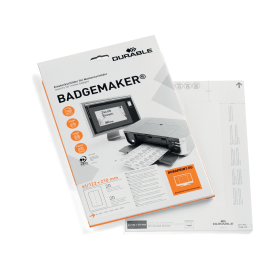 Durable Badgemaker Insert Sheets 61mm x 210mm 150gsm White 20 Pack 171030 F
