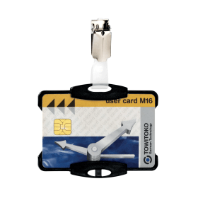 Durable Card Holder with Clip 54mm x 87mm Black 25 Pack 364679 F