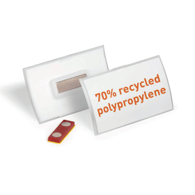 Durable Click Fold Recycled Magnet Name Tag Badge Holder 54mm x 90mm 10 Pack 795486 F