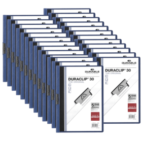 Durable Clip Folder DURACLIP 30 A4 Dark Blue 25 Pack 136217 F
