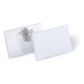 Durable Combi Clip Badge 54mm x 90mm 20 Pack 135042 F