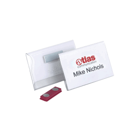 Durable Conference Magnet Name Tag Badge Holders Inserts 54mm x 90mm 25 Pack 122332 F
