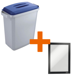 Durable DURABIN Bin Blue Lid Duraframe 60 Litres Blue Grey VEH2023002 829167 F