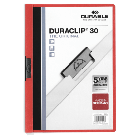 Durable DURACLIP 30 A4 Folder Red 25 Pack 132173 F