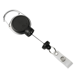 Durable Extra Strong Retractable Clip Badge Reel for ID and Keys Black 484382 F