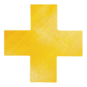 Durable Heavy Duty Adhesive Floor Marking Cross Yellow 10 Pack DB98355 F