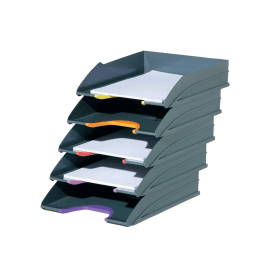 Durable Letter Tray A4 Grey 5 Pack 436012 F