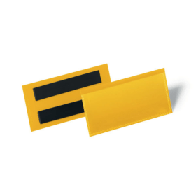 Durable Magnetic Document Pocket 100mm x 38mm Yellow 50 Pack DB99696 F