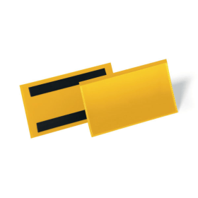 Durable Magnetic Document Pocket 150mm x 67mm Yellow 50 Pack DB99697 F