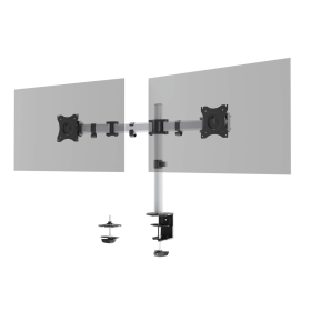 Durable Monitor Mount Pro Double Monitor Wall Mounted Silver 809009 F