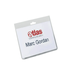 Durable Name Badge ID Card Holders with Insert Cards 60mm x 90mm 20 Pack 102049 F
