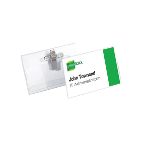 Durable Name Badge With Combi Clip 54mm x 90mm Transparent 50 Pack 119119 F
