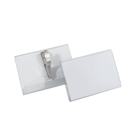 Durable Name Badge with Crocodile Clip 54mm x 90mm Clear 25 Pack 110689 F