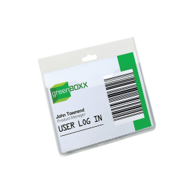 Durable Name Badge with Euro Perforation Partial Cover 60mm x 90mm Transparent 20 Pack 229093 F