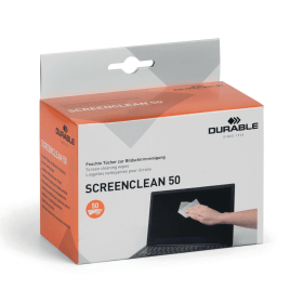 Durable Screenclean 50 Wipes Bio degradable Individually Wrapped 50 Pack 106341 F