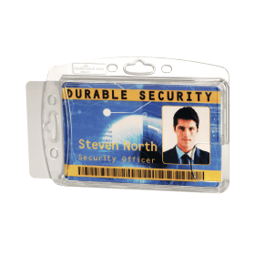 Durable Secure Enclosed 2 Card Security Pass ID Holder 54mm x 87mm Clear 10 Pack 456110 F