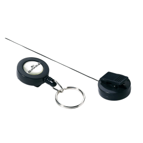 Durable Secure Retractable Keyring Badge for IDs and Keys Black 10 Pack 107026 F