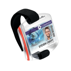 Durable Security Arm Band ID Badge Holder Clear 10 Pack 484379 F