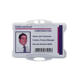 Durable Security Pass Holder 54mm x 85mm Clear 50 Pack 158412 F