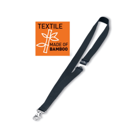 Durable Soft Bamboo Eco Lanyard with Clip and Breakaway Black 10 Pack 774040 F