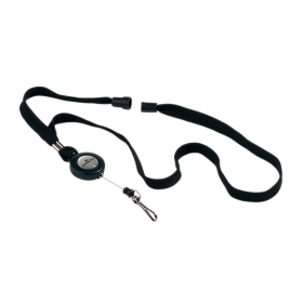 Durable Soft Breakaway Lanyard with Retractable Badge Reel Black 10 Pack 100220 F