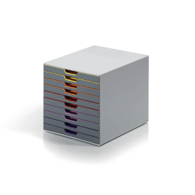 Durable VARICOLOR Desktop Organiser 10 Drawer Colour Coded Modular Storage A4 392239 F