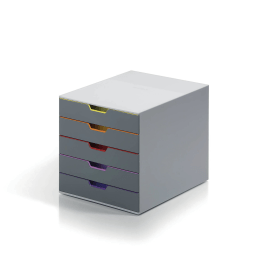Durable VARICOLOR Desktop Organiser 5 Drawer Colour Coded Modular Storage A4 392238 F