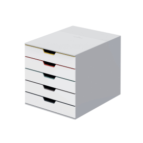 Durable VARICOLOR Desktop Organiser 5 Drawer Colour Coded Modular Storage A4 543860 F