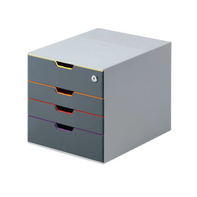 Durable VARICOLOR SAFE 4 Drawer Lockable GDPR Colour Coded Desktop Storage A4 469597 F