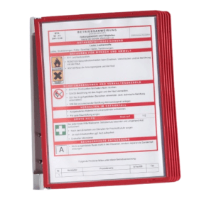 Durable VARIO Wall Display System 5 A4 Panels Red 555103 885311 F
