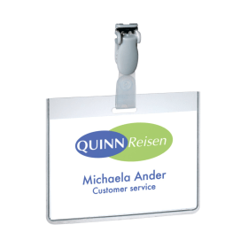 Durable Visitor Badge with Plastic Clip 60mm x 90mm Clear 25 Pack 138225 F
