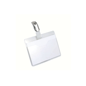 Durable Visitor Badge with Rotating Clip 60mm x 90mm Clear 25 Pack 119000 F