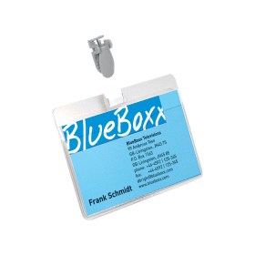 Durable Visitor Badge with Rotating Clip Strap 60mm x 90mm Clear 25 Pack 111490 F