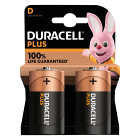 Duracell Plus 5009816 D Alkaline Batteries 2 Pack