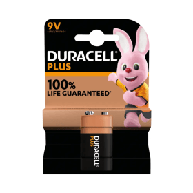 Duracell Plus 9V Battery Alkaline 100 Life 5011414