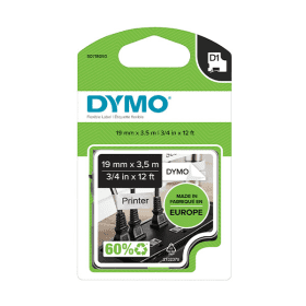 Dymo 16958 S0718050 D1 Black on White Flexible Nylon Tape Cartridge 19mm x 3.5m Original