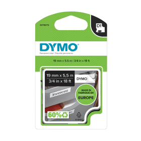 Dymo 16960 S0718070 Black on White Polyester Label Tape 19mm x 5.5m Original